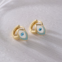 Load image into Gallery viewer, Small Mini Evil Eye Earrings - Light Blue
