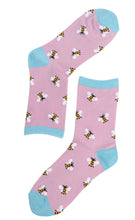Load image into Gallery viewer, Womens Bamboo Bee Socks Bumblebees Pink Ankle Socks
