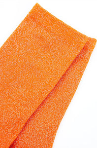 Women's Cotton All Over Glitter Ankle Sock in Orange