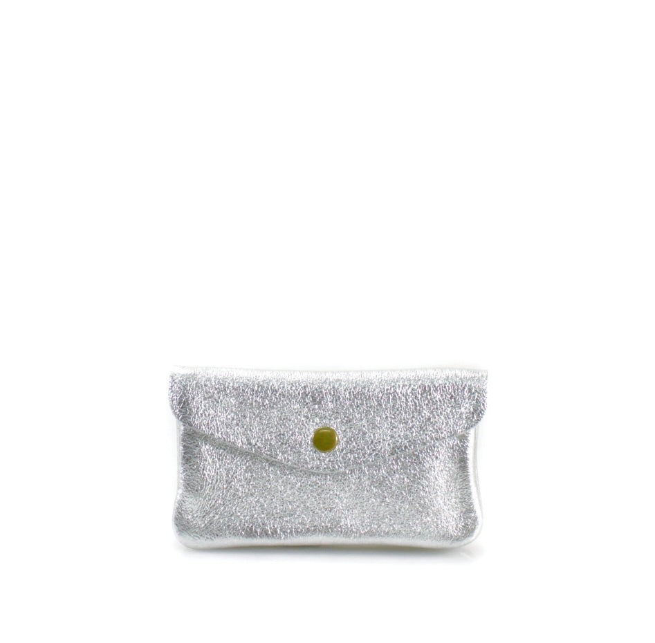 Leather Coin Purse - Silver