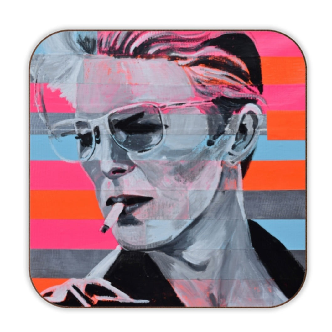 Neon Bowie Coaster by Kirstie Taylor