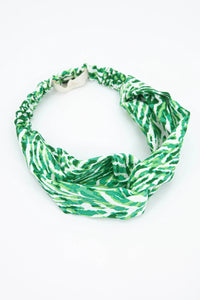 Painted Chevron Print Headband in Green