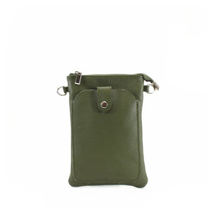 Leather Mini Shoulder Bag - Dark Green