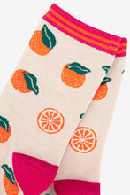 Load image into Gallery viewer, Women&#39;s Orange Fruit Bamboo Socks
