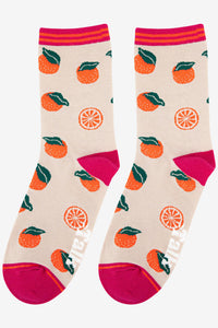 Women's Orange Fruit Bamboo Socks