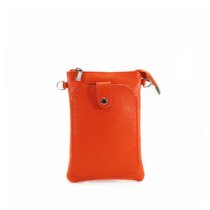 Leather Mini Shoulder Bag - Orange