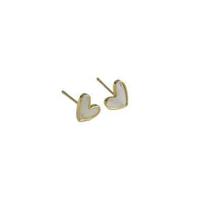 Pearl heart earring in gold