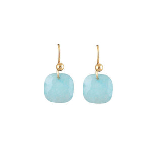 Faceted Natural Stone Earring in Aquamarine