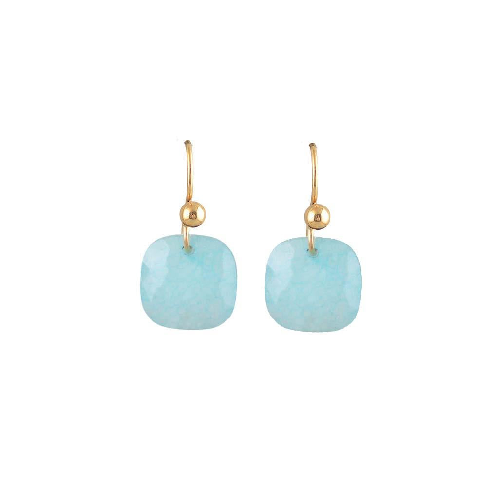 Faceted Natural Stone Earring in Aquamarine