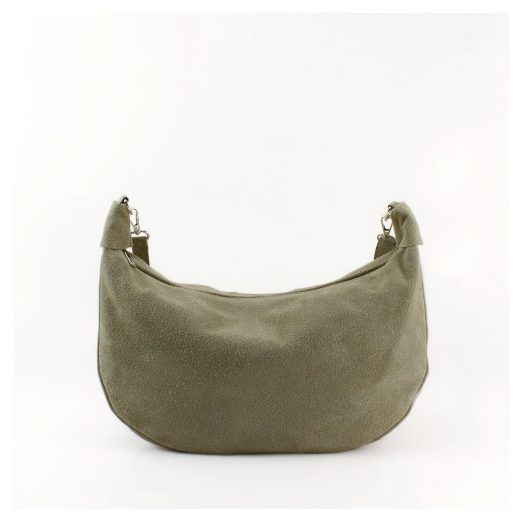 Suede Shoulder Bag - Beige