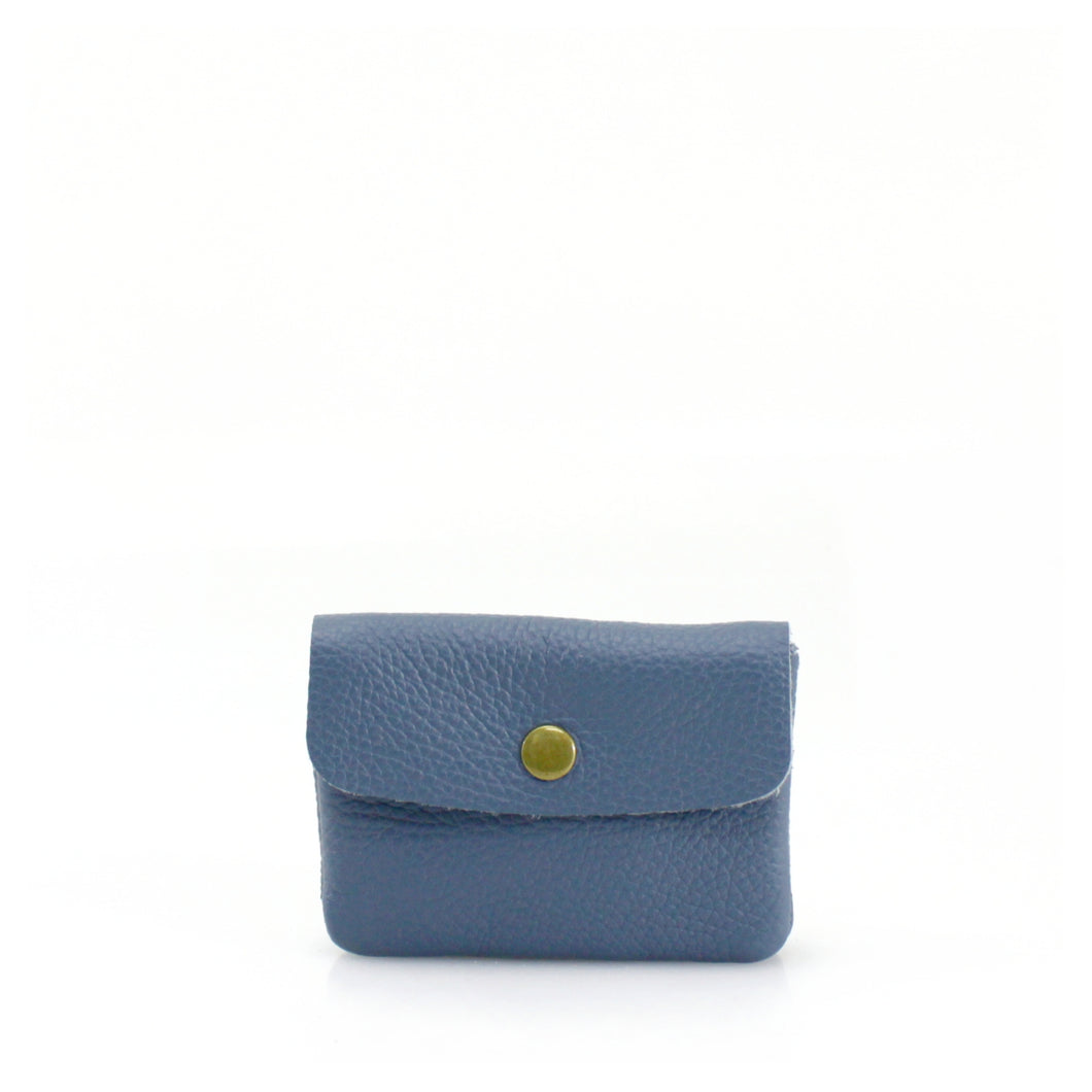 Leather Coin Holder - Blue