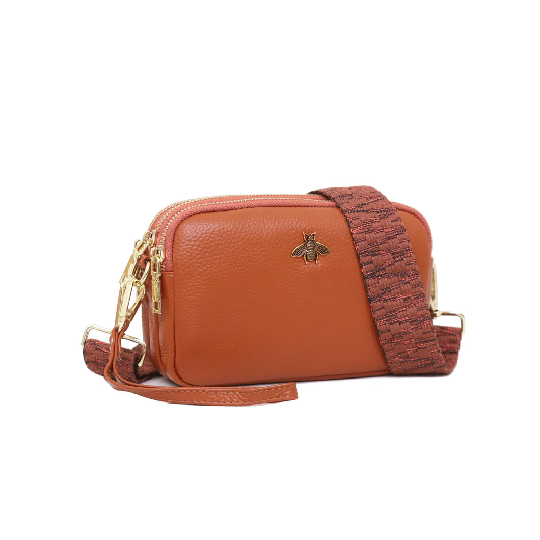 Leather Crossbody Bag - Brown