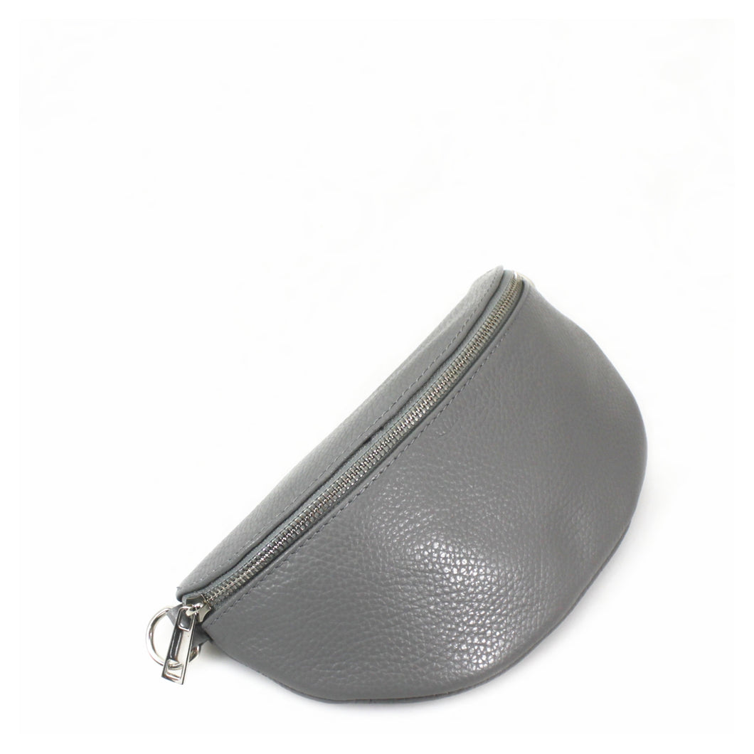 Leather Sling Bag - Dark Grey