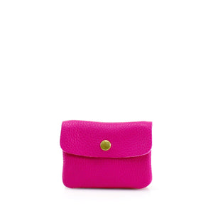 Leather Coin Holder - Fuchsia