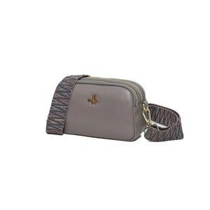 Leather Crossbody Bag - Grey