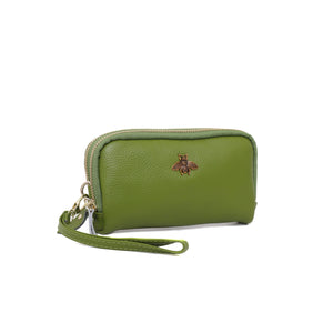 Leather Wristlet Purse - Green