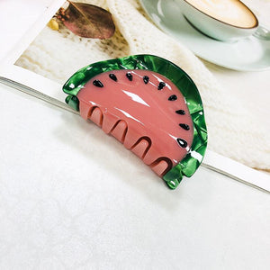 Watermelon Claw Clip in Pink & Green