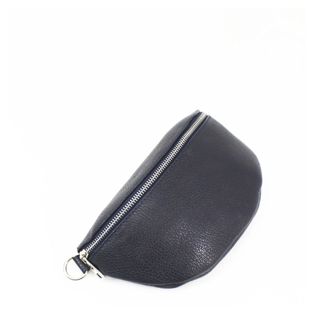 Leather Sling Bag - Navy