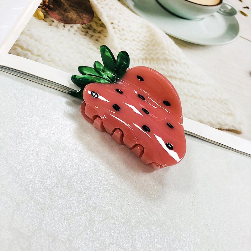 Strawberry Claw Clip in Pink