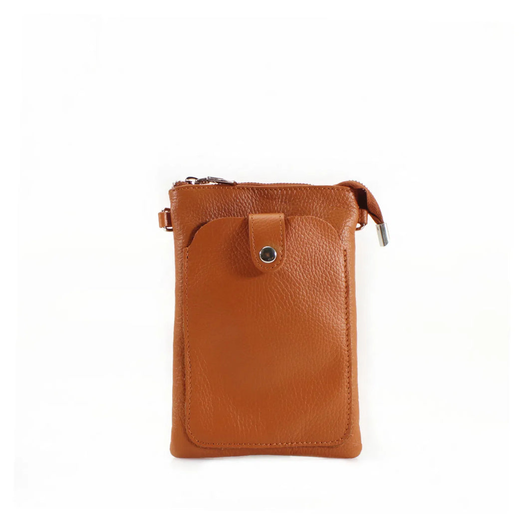 Leather Mini Shoulder Bag - Tan