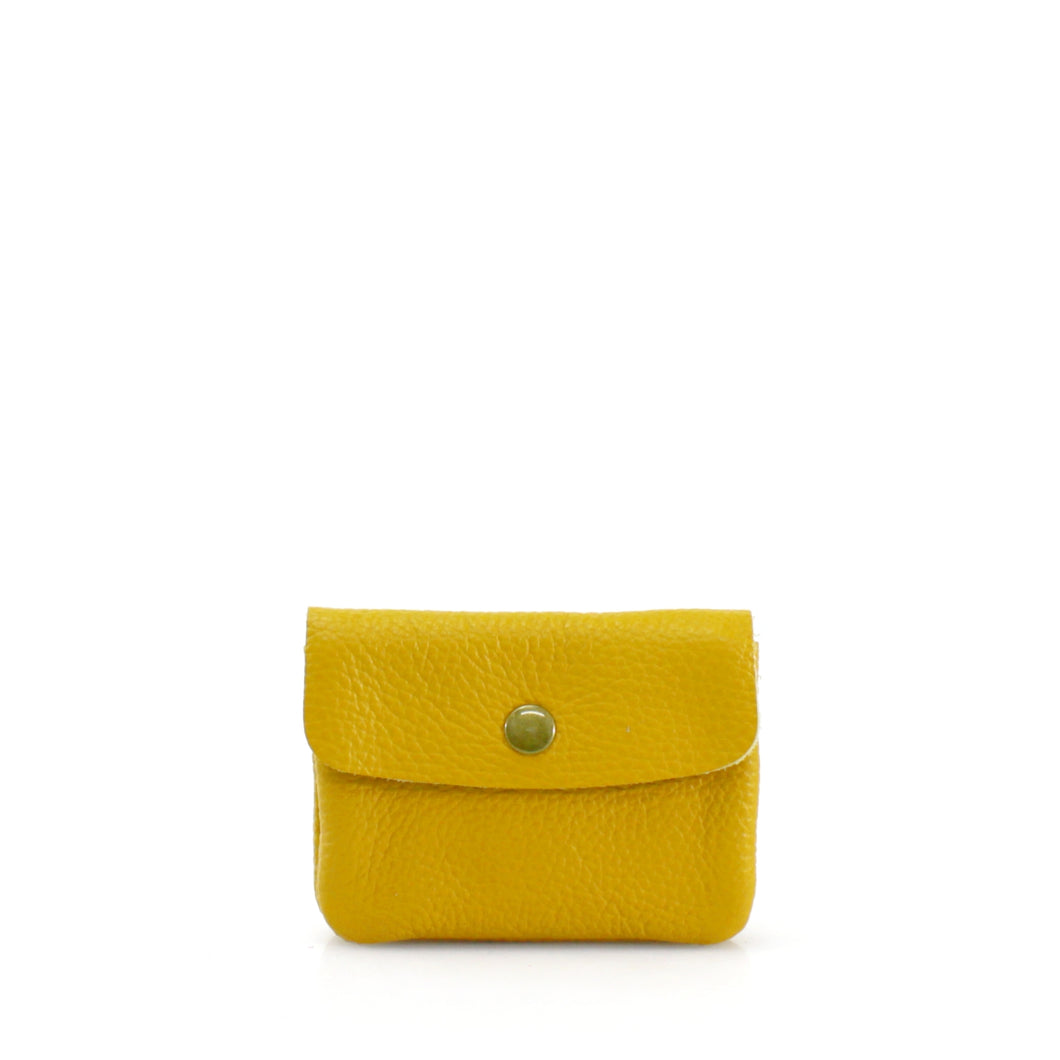 Leather Coin Holder - Yellow